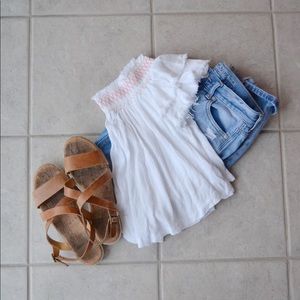 Forever 21 White Off-The-Shoulder Blouse